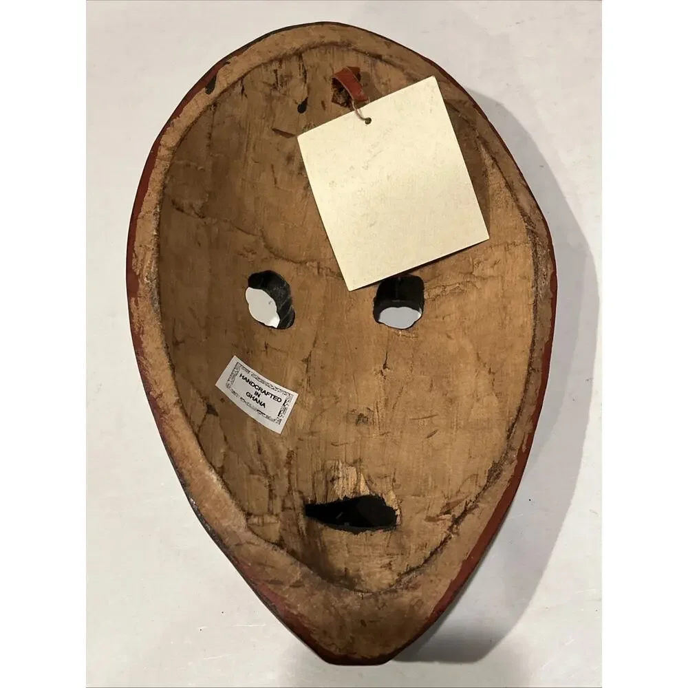 New- African Wood Mask Hand Carved from Ghana Wall Art